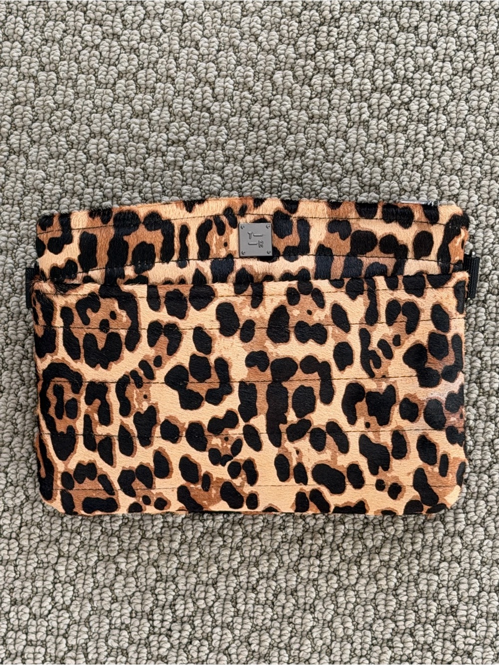 THINK ROYLN Leopard Print Card & Key Holder in Tan and Black